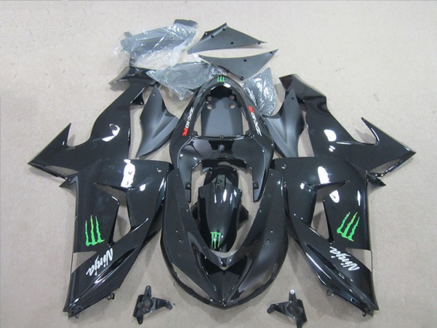 2006-2007 Black Green Monster Ninja Kawasaki ZX10R Motorcycle Fairings Kit UK Factory